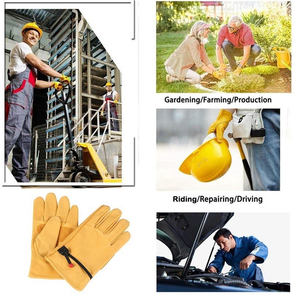 Găng Tay Bằng Da Bò Cao Cấp Có Thể Điều Chỉnh Hỗ Trợ Làm Vườn