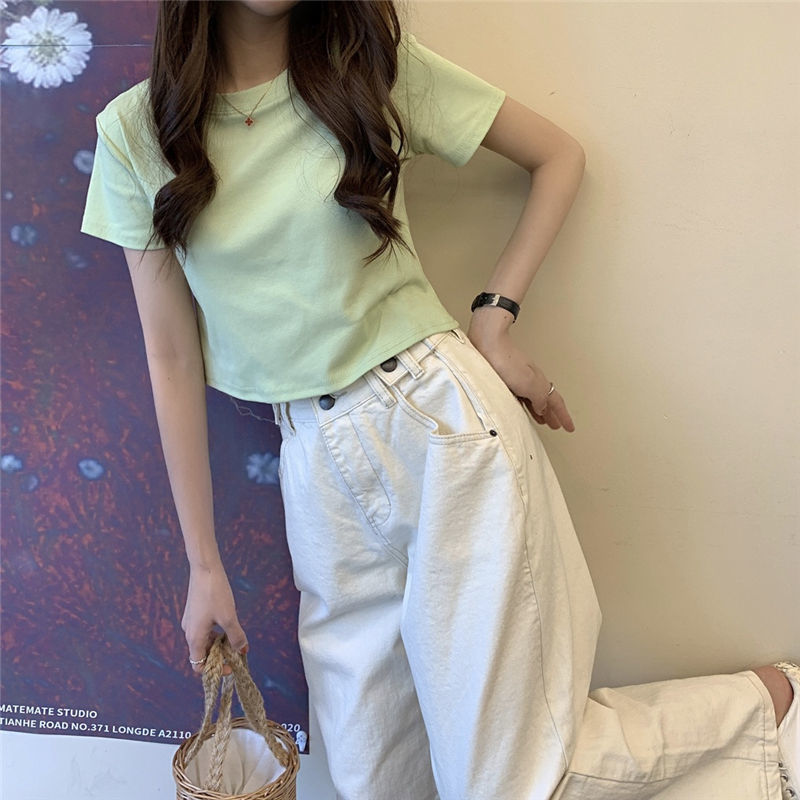 Short Sleeve Cotton T-shirt Trendy Simple Design