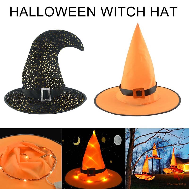 Mặt Nạ Hóa Trang Halloween Hình Nón Phù Thủy Đội Đầu Độc Đáo