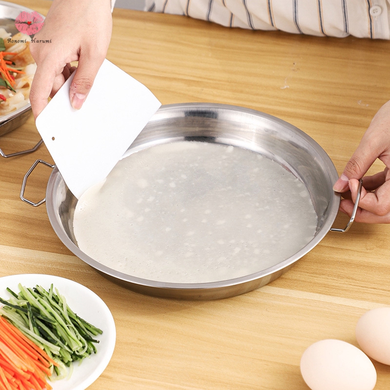 Stainless Steel Pan Cold Noodle Making Tools Steamed Rice Tray Cake Dish for Home Kitchen
