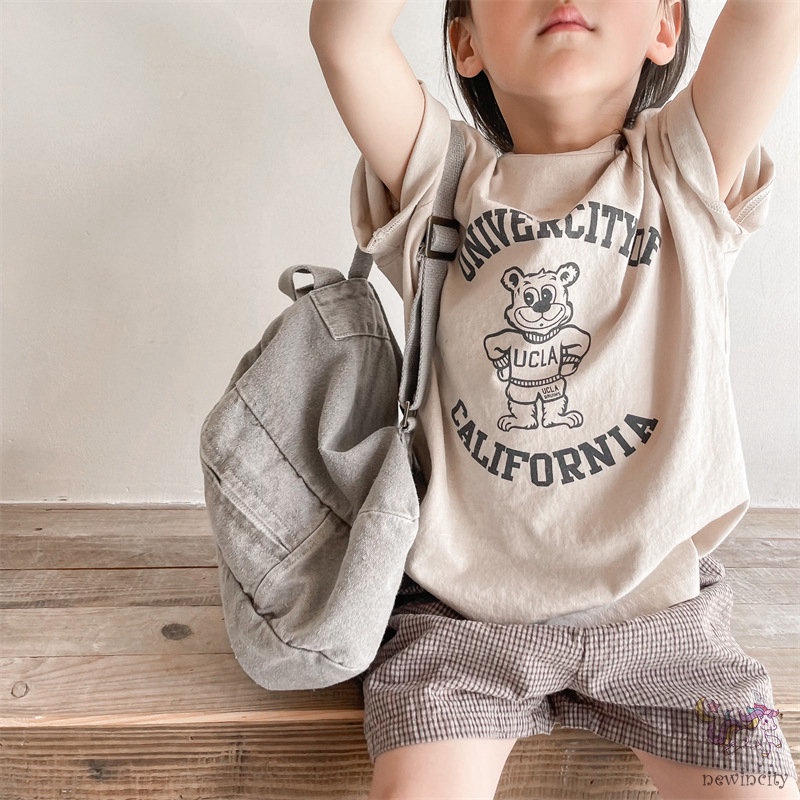 Áo Thun Cộc Tay In Hình Hoạt Hình Cho Bé