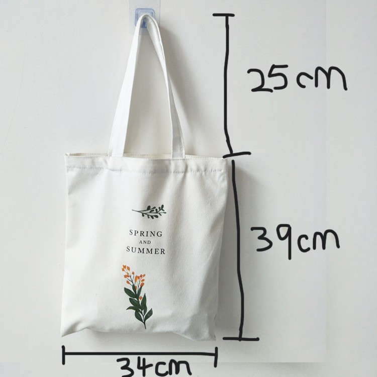 Túi tote vải bố đựng đồ canvas hinh hoa cải có Khóa miệng tiện dụng dễ dàng phối đồ