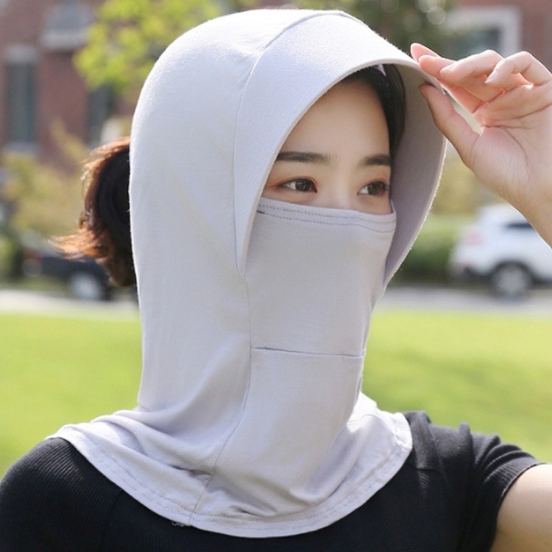 Nón chống nắng mùa hè Mũ trùm có mạng che mặt giữ ấm mùa đông thời trang tiện dụng không gẫy gập chống tia UV , cực tím