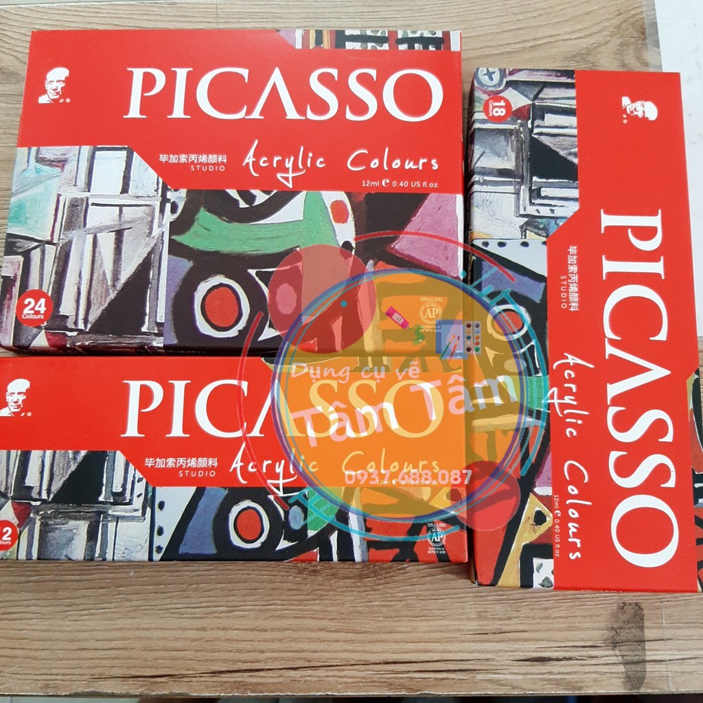 Màu Acrylic Picasso, Màu màu vẽ lên quần áo, màu vẽ lên túi xách-