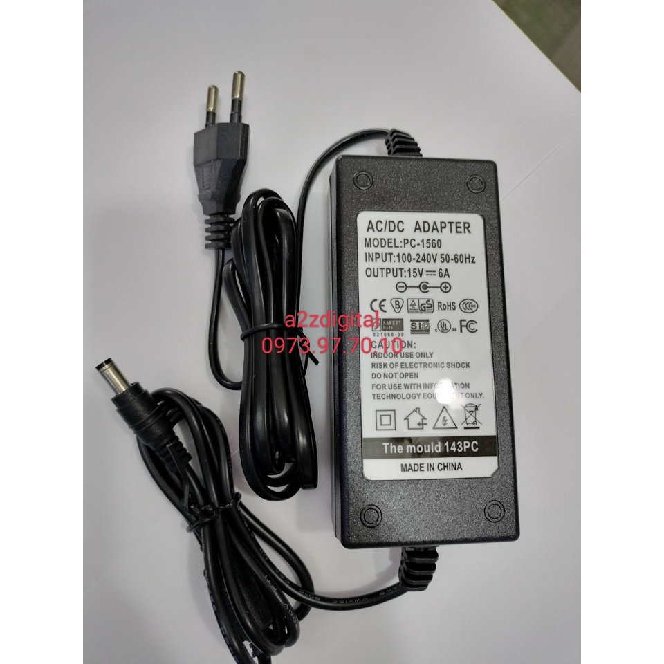 Adaptor sạc loa kéo 15V-6A, sạc loa công suất lớn