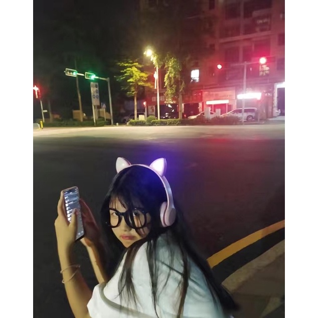 Tai nghe mèo Bluetooth MÀU HỒNG chính hãng CAT EARS