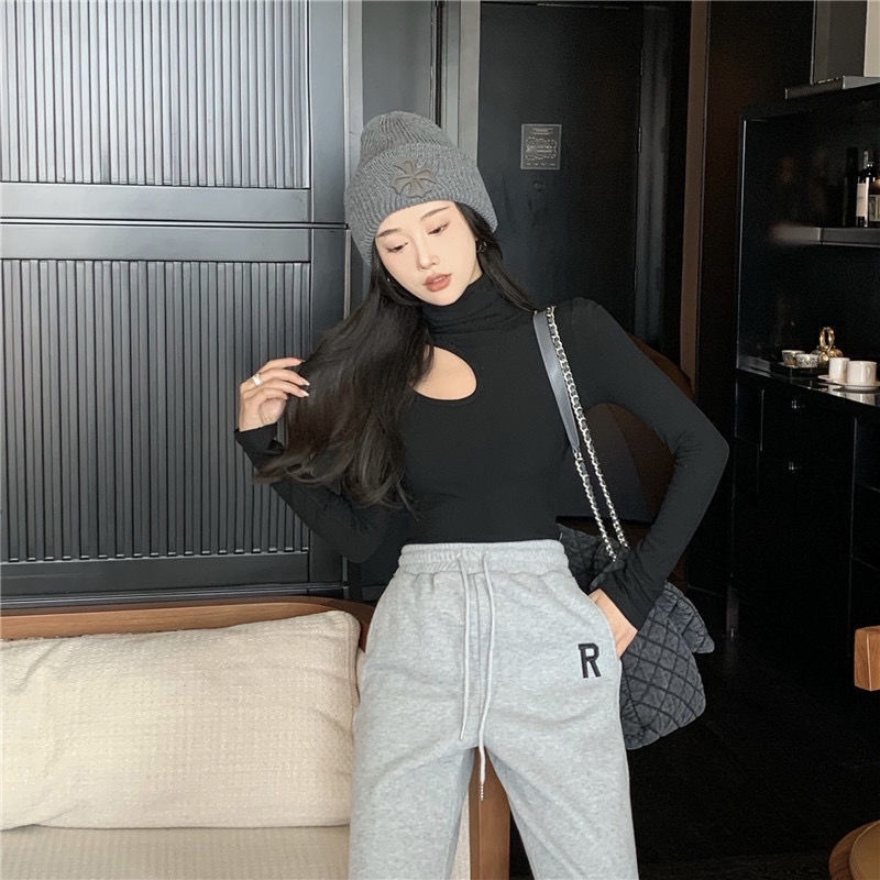 Áo Thun COZOK Tay Dài Cổ Cao Dáng Ôm Quyến Rũ Trẻ Trung Cho Bạn Gái