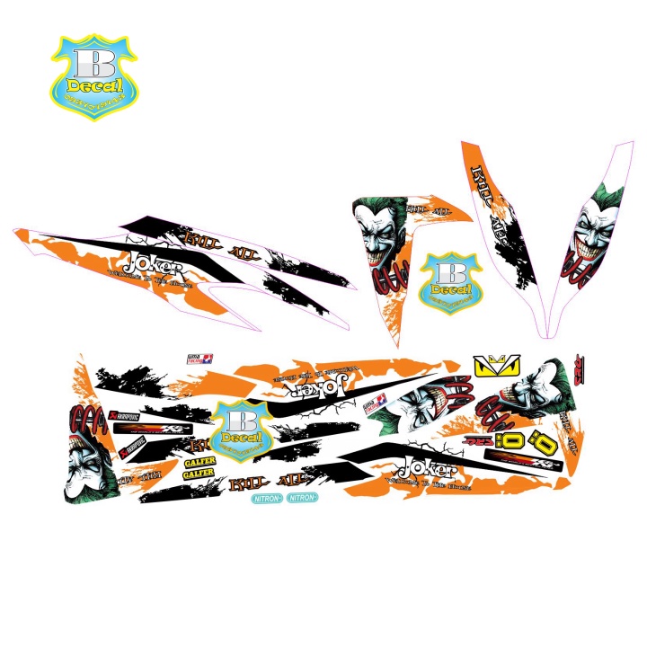 ( Quí khách vui lòng mang ra tiệm cho thợ dán ) Tem vario 150 JOKER trắng