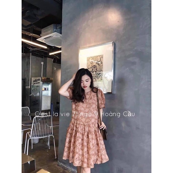 VẢI ĐẸP TƠ HOA NHĂN may sơmi đầm váy mùa hè thu