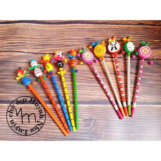 🌻 Bút chì 2B có đồ chơi 3D lúc lắc (VPP)