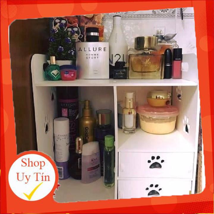 KỆ GỖ ĐỂ ĐỒ TRANG ĐIỂM HOA VĂN CHÂN CHÓ (HÀNG CHẤT LƯỢNG CAO)