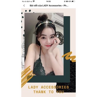 Bờm tóc đồng xu ngọc đá cao cấp LADY