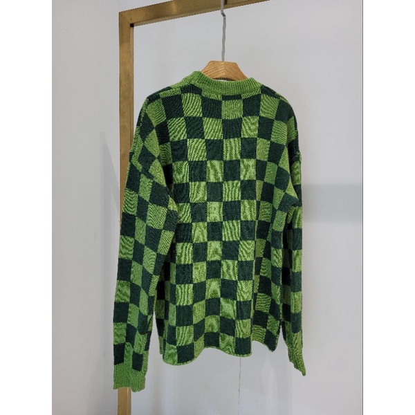 Áo len sweater caro xanh QCCC