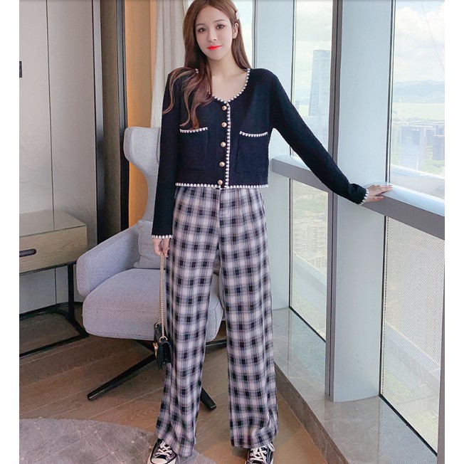 Áo Cardigan Dài Tay Cổ V Dệt Kim Dáng Croptop 2 Màu Đen, Trắng Hàn Quốc Ulzzang | WebRaoVat - webraovat.net.vn