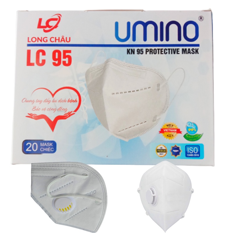 Khẩu trang KN95 có van cao cấp có van UMINO – Health Kingdom, Hộp/ 10 chiếc