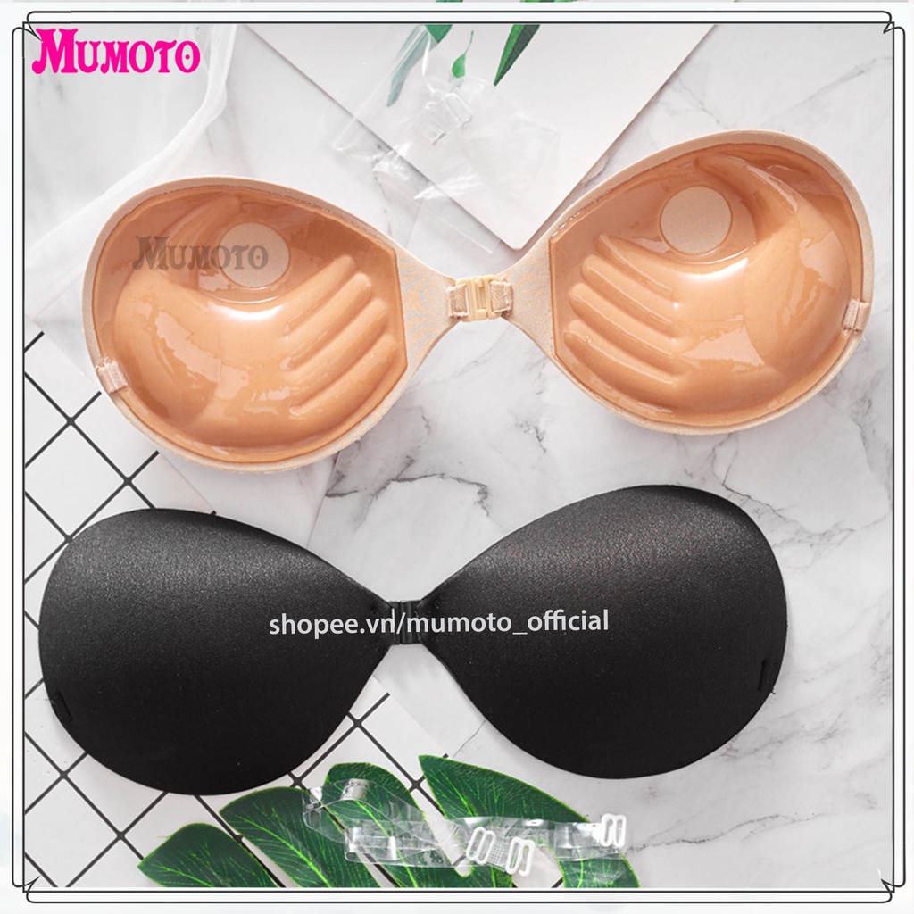 Miếng dán nâng ngực silicon siêu nâng bám dính, áo bra dán ngực cài trước - MUMOTO