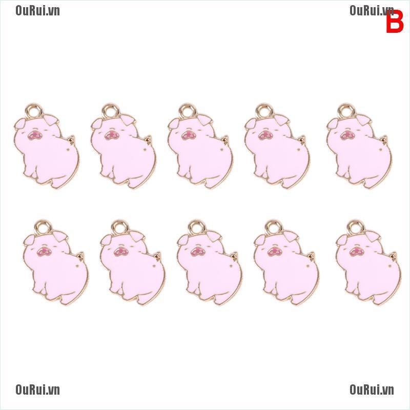 Set 10 Mặt Dây Chuyền Hình Động Vật Dễ Thương Xinh Xắn