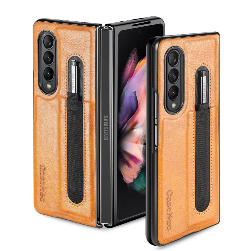 Ốp lưng da có khe cài bút samsung Z FOLD 3 5G