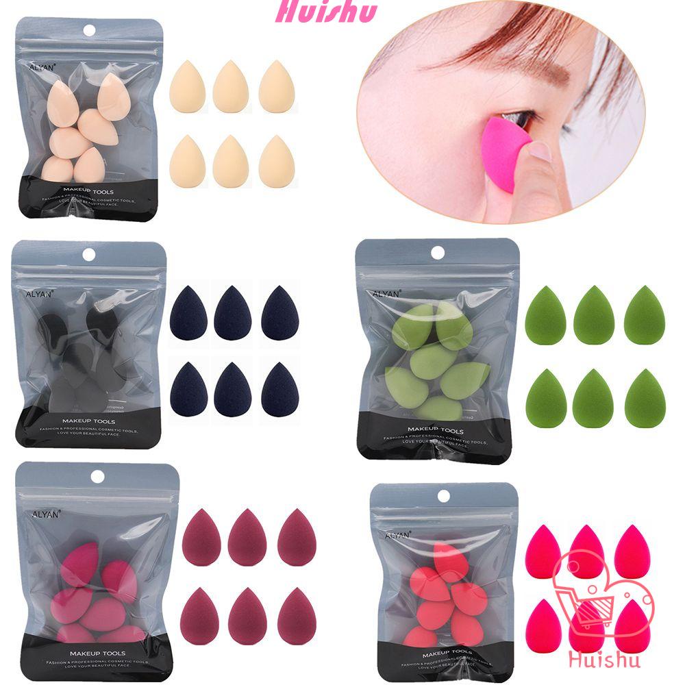 Set 6 Mút Tán Kem Nền Mini Mềm Mại Hình Giọt Nước Nhiều Màu Sắc Cho Nữ