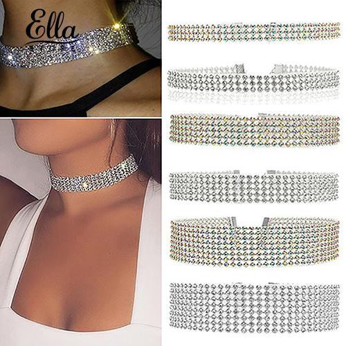 Vòng đeo cổ choker đính đá giả kim cương sang trọng cho nữ