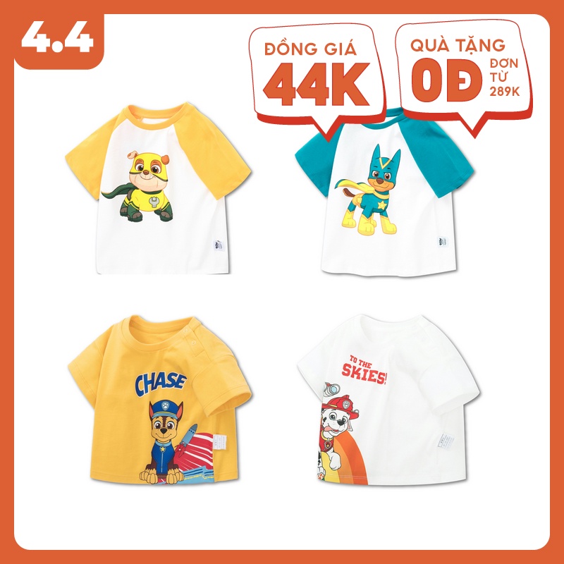 Áo phông cho bé đôi chó cứu hộ 100% cotton chính hãng Buukids