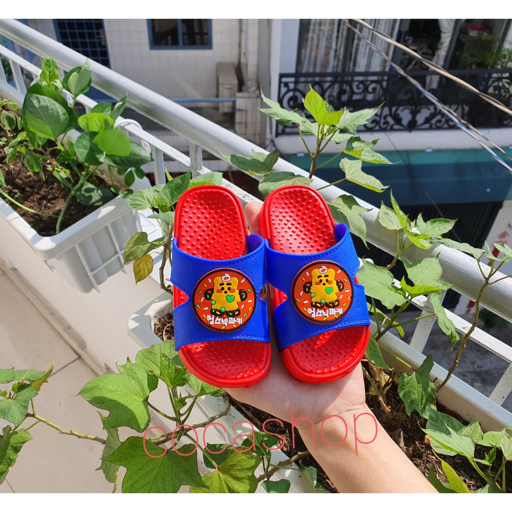 Dép quai ngang đế siêu mềm và nhẹ cho bé trai, hoạt hình kẹo nổ cho bé đế siêu chắc