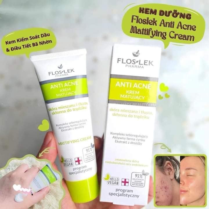 Kem dưỡng Floslek Anti Acne Mattifying Cream