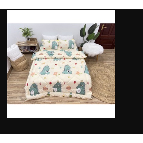 Bộ chăn ga gối 5 món cotton poly kích thước 1m8, chọn mẫu DORAEMON ĐÀN