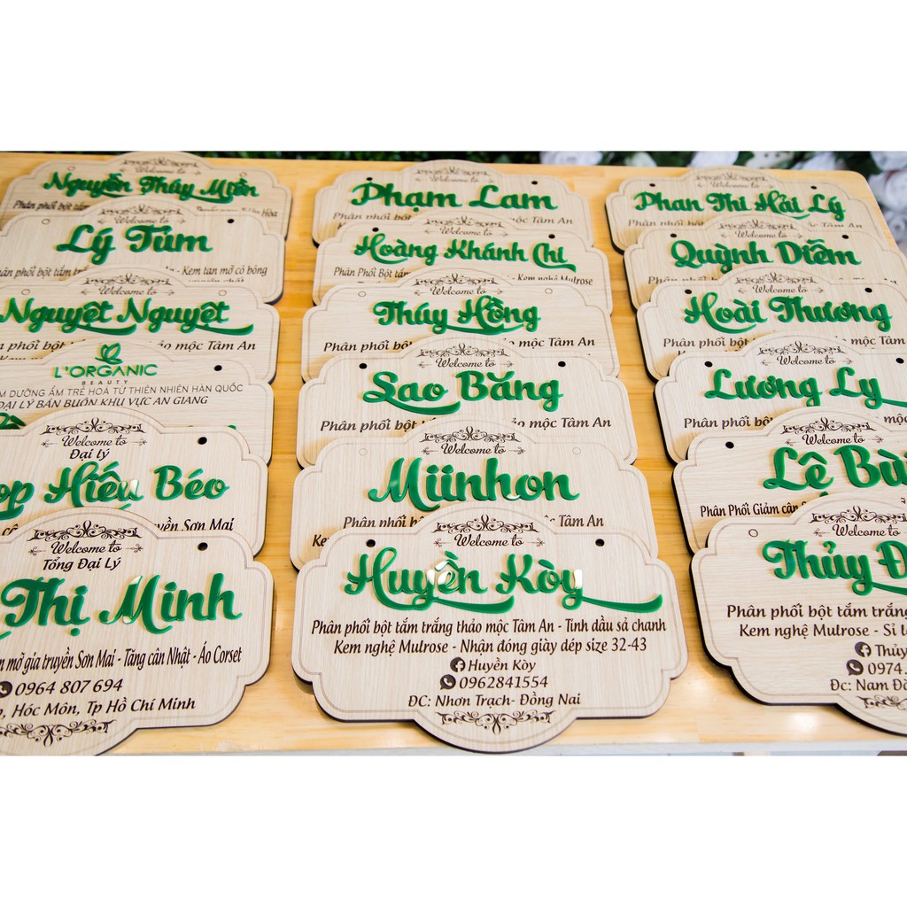 Bảng Gỗ Chụp Ảnh Sản Phẩm - Treo Shop - [Miễn Phí Thiết Kế Mẫu] - Mica Việt - Gỗ Nhập Khẩu, Dày 5mm - In theo yêu cầu.