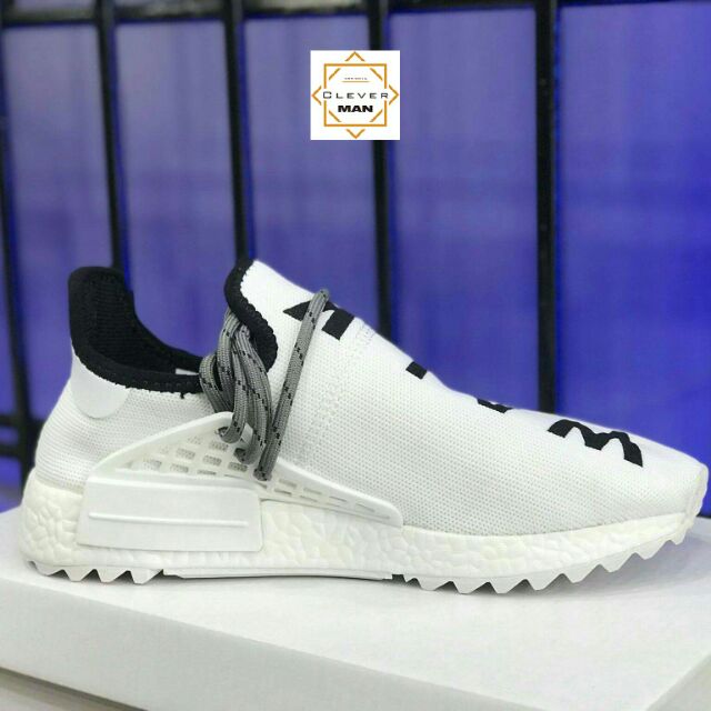 XẢ KHO BÁN RẺ (FULLBOX) giày thể thao NMD HUMAN RACE WALK BREATH White trắng chữ đen