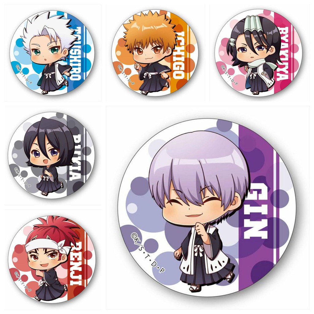 Combo 6 huy hiệu cài áo in hình Bleach Sứ giả thần chết anime chibi dễ thương tiện lợi