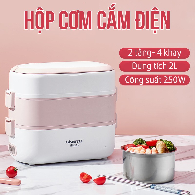 Hộp Cơm Cắm Điện giữ nhiệt Inox - Hộp Cơm Hâm Nóng 3 Tầng - Làm Nóng Siêu Tốc Loại Cao Cấp - JD121