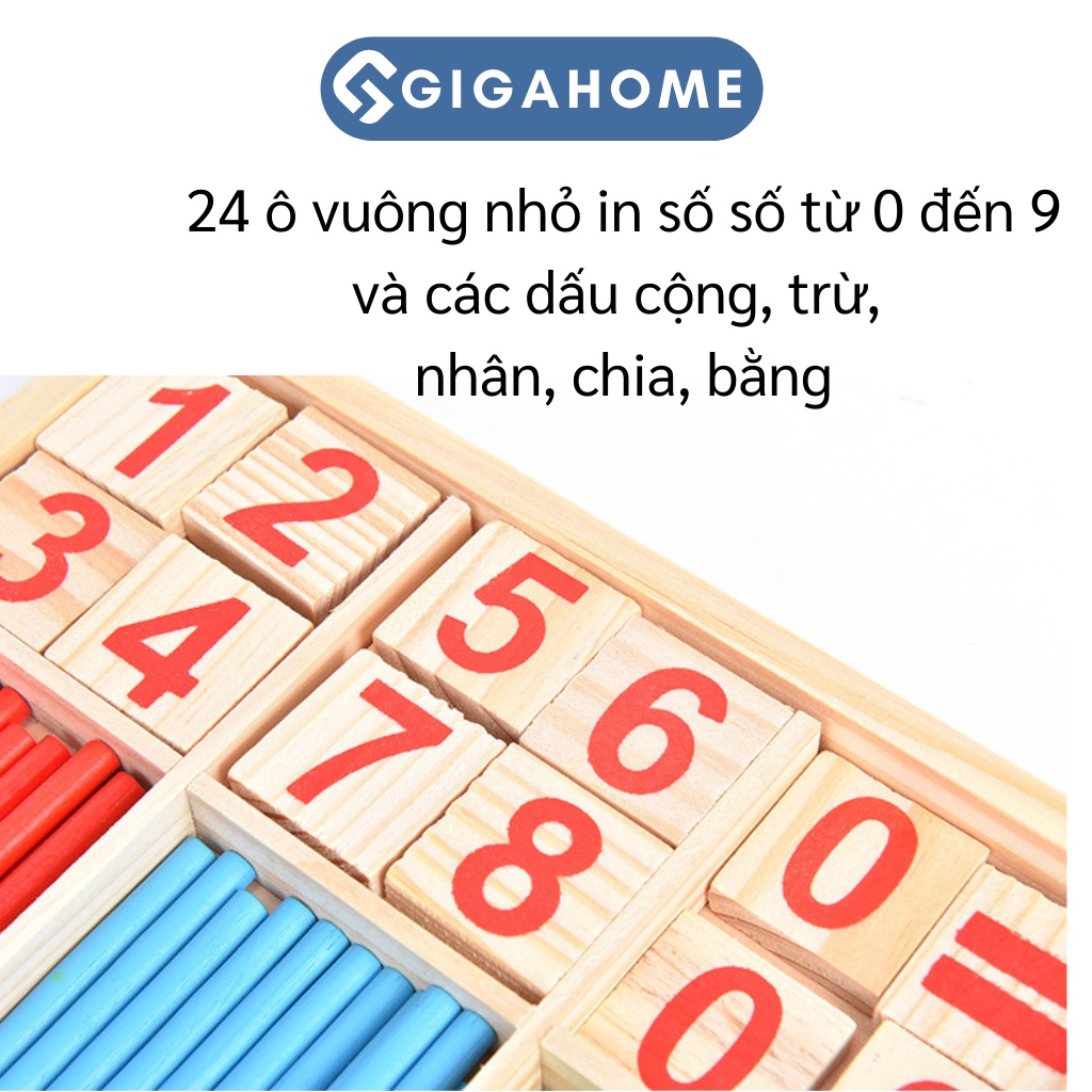 Bộ Que Tính Học Toán Bằng Gỗ GIGAHOME Cho Bé Học Và Phát Triển Tư Duy 2776