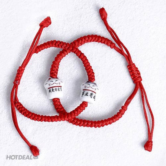 Vòng Tay Chỉ đỏ Mèo thần tài May Mắn