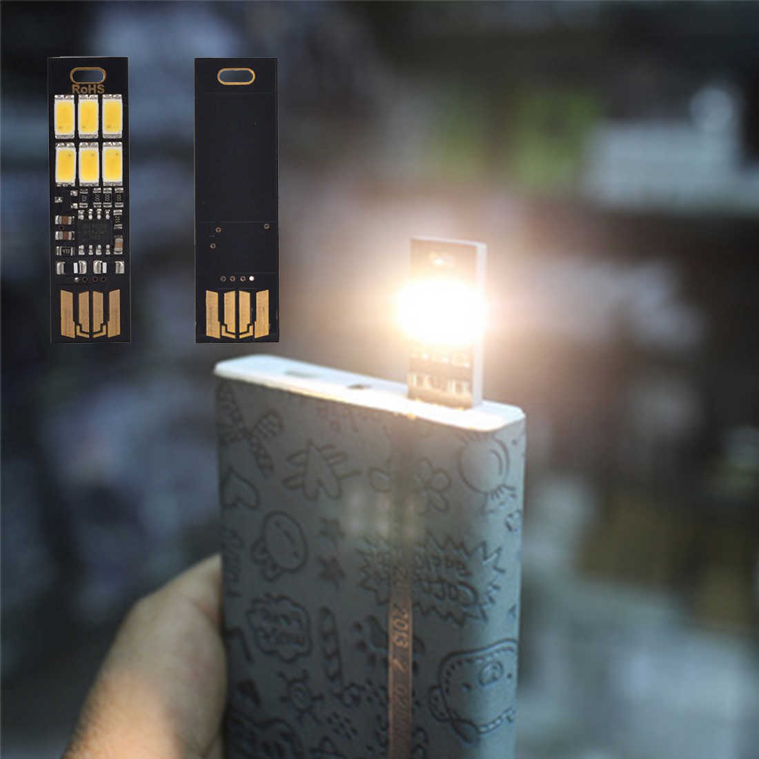 Đèn LED Ban Đêm Đèn Điều Chỉnh Độ Sáng Ngón Tay Cảm Ứng Đèn Mờ Mini Bỏ Túi Nguồn USB 6 led-SKU-LED6-va
