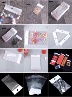 50 túi OPP size nhỏ dán miệng có màng ngọc treo phụ kiện