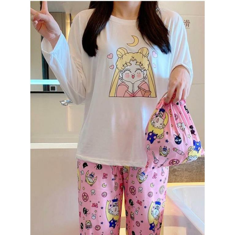 Bộ đồ ngủ thu đông bộ pijama nữ dễ thương quyến rũ mẫu mới chất đẹp phong cách Hàn Quốc Style 2020  ྇