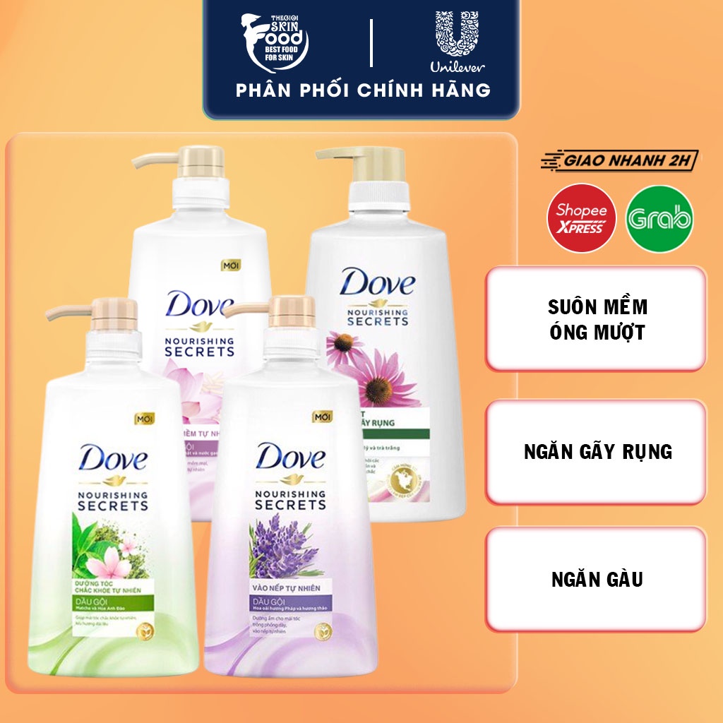 Dầu Gội Vào Nếp Suôn Mượt, Óng Mềm Tự Nhiên Và Ngăn Tóc Gãy Rụng DOVE Nourishing Secret