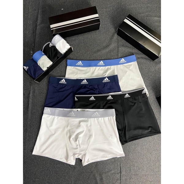 [Hộp 4 quần] Quần lót nam, quần sịp đùi nam ADIDAS, quần sịp nam thun lạnh, co giãn 4 chiều thoải mái, thấm hút mồ hôi