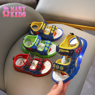 2022 Bé trai Giày người nhện Trẻ em Đèn LED phát sáng Trẻ em Giày người nhện Sandal Phim hoạt hình trẻ em Giày