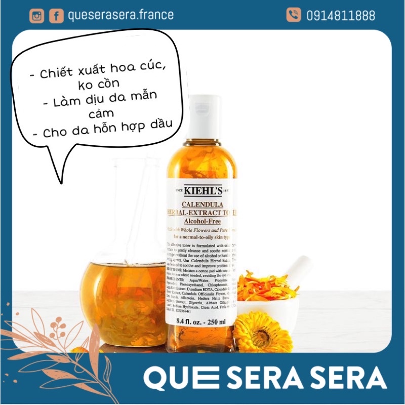 Toner hoa cúc Kiehl's Calendula Herbal Extract Alcohol-Free Toner