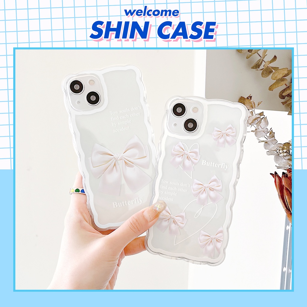 Ốp lưng iphone trong lượn sóng nơ butterfly 6/6plus/6s/6splus/7/7plus/8/8plus/x/xs/11/12/13/14/pro/max/promax/plus Shin