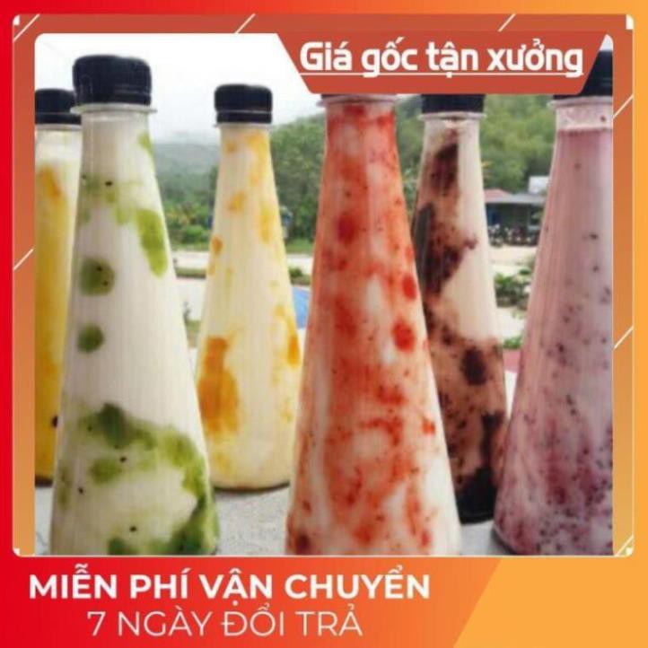 Combo 100 chai tam giác 330ml đựng trà sữa, sữa chua, nước trái cây