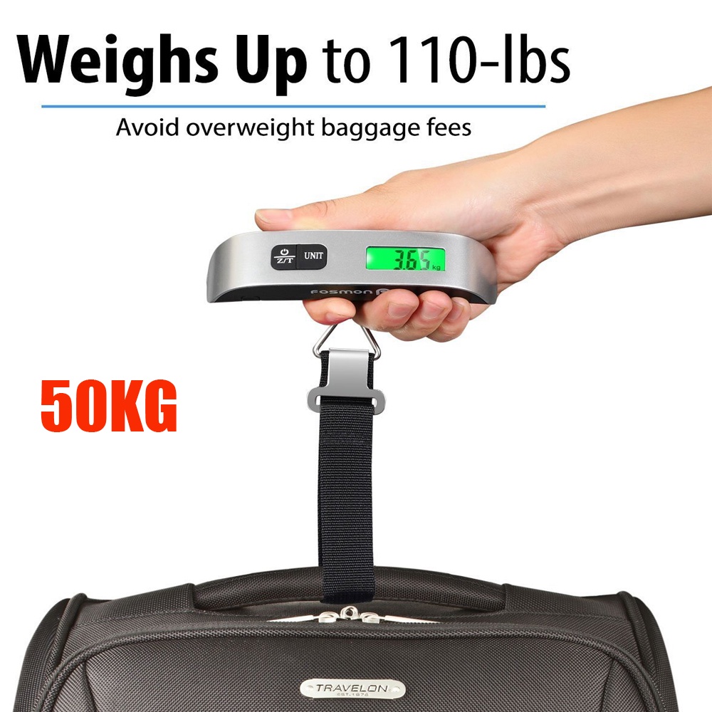 50kg/110lb Hook Belt Scale LCD Digital Electronic Scale For Travel Suitcase Luggage Hanging Scales Weighing Hand Held