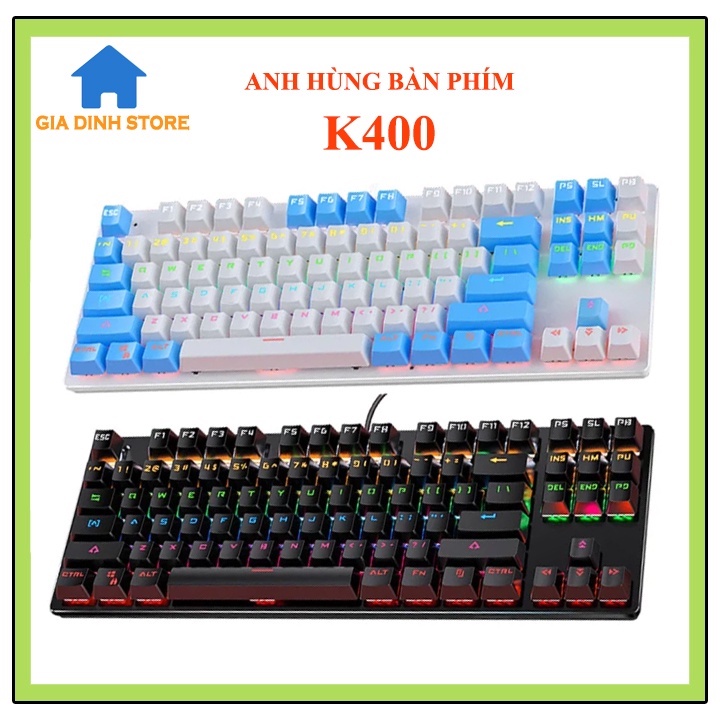 Bàn phím cơ K400, chuyên Game, full Led 10 chế độ, gõ phím mượt mà