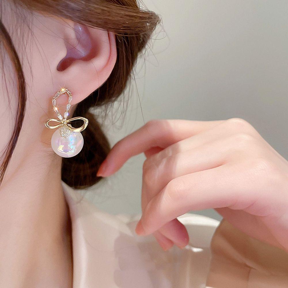 Khuyên Tai Dạng Hạt Ngọc Trai Hình Thánh Giá Đơn Giản Cho Nữ MXMUSTY