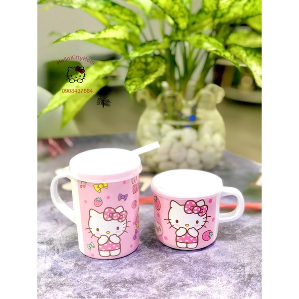 Ly có nắp Melamin HelloKitty
