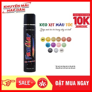 Keo xịt tóc màu Familiar 100ml (nhuộm màu tóc tạm thời)