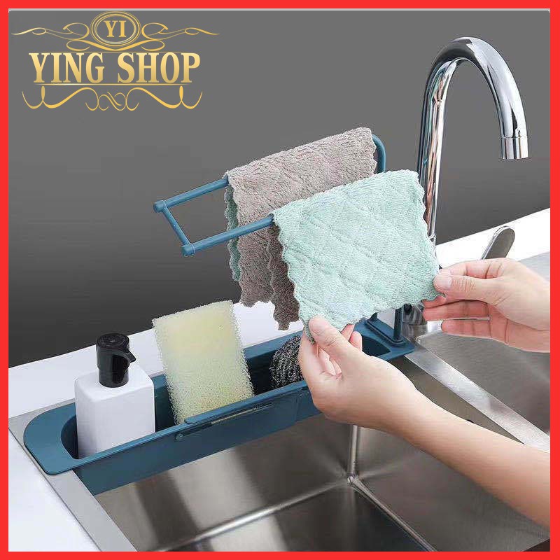 KỆ GẮN BỒN RỬA BÁT ĐỰNG XÀ PHÒNG VÀ TREO KHĂN TIỆN DỤNG -tặng kèm khăn lau tay và móc treo dán tường