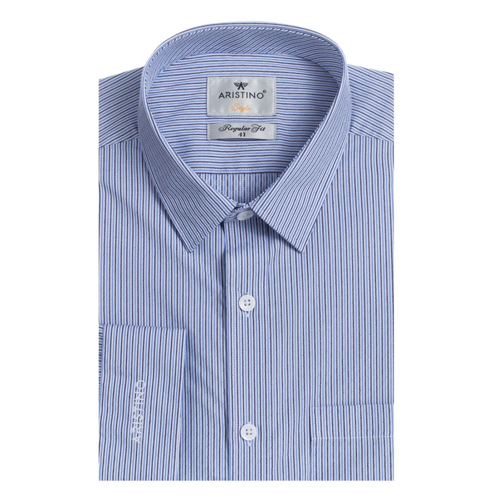 Áo sơ mi nam dài tay ARISTINO họa tiết kẻ sọc xanh đen nam tính - ALS63108